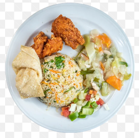 Chinese Fusion Special — fried rice with chicken at Litchibari Restaurant